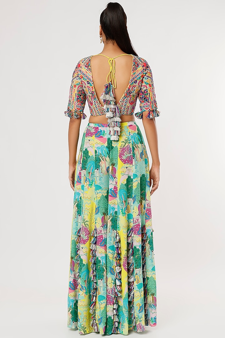 Multi-Colored Printed Bridal Sharara Set by Payal Singhal at Pernia's Pop Up Shop
