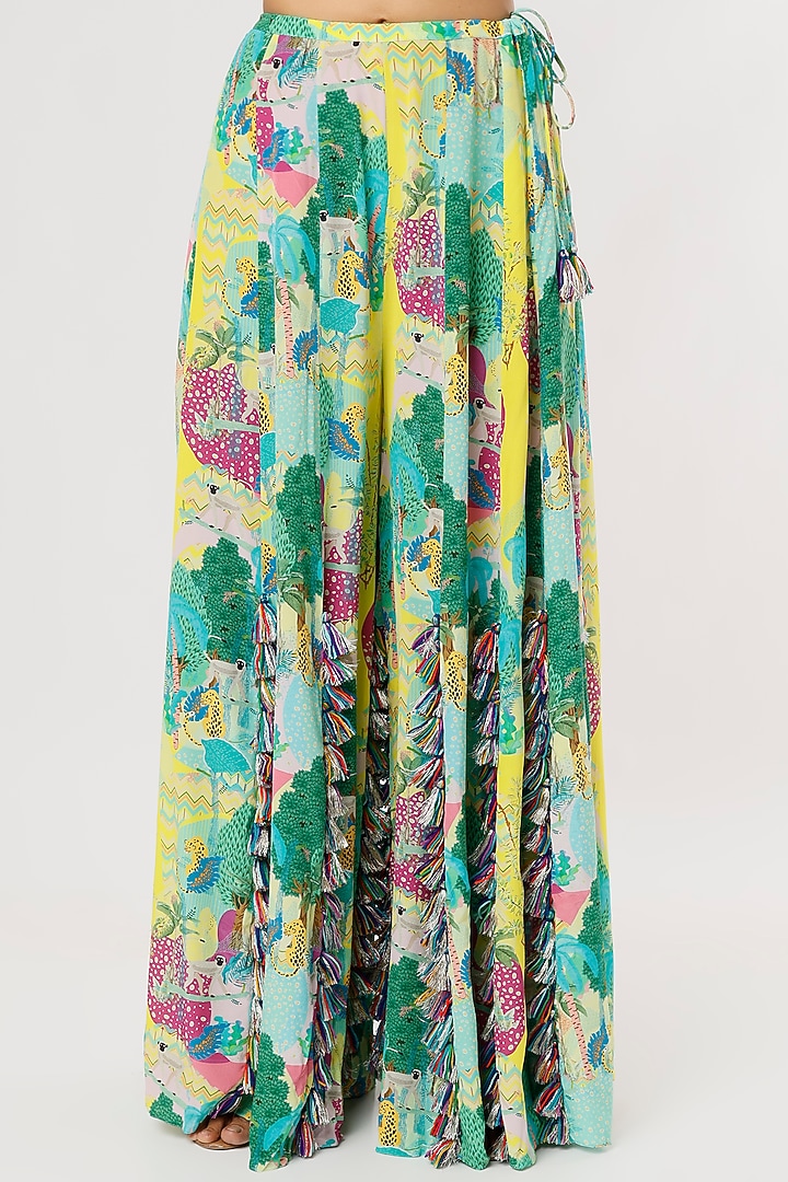 Multi-Colored Printed Bridal Sharara Set by Payal Singhal at Pernia's Pop Up Shop