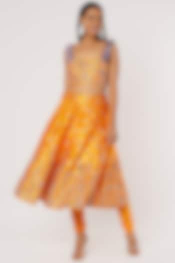 Mustard Silk Embroidered Skirt Set by Payal Singhal at Pernia's Pop Up Shop