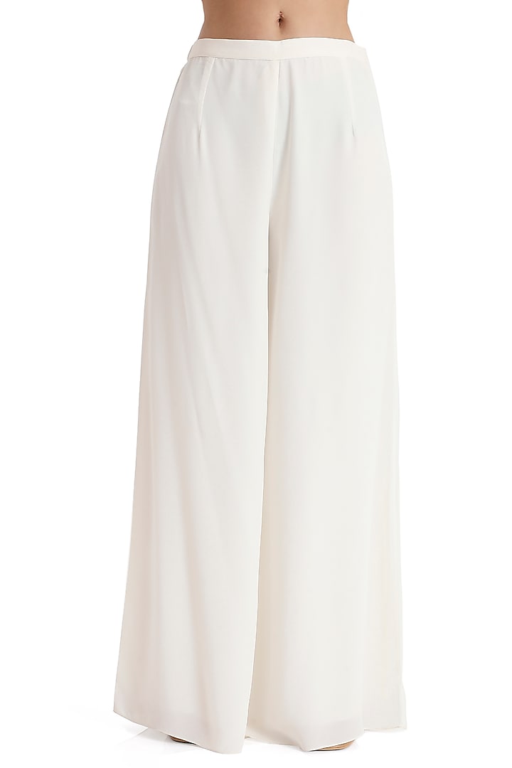 Ivory Crepe Embroidered Kaftan Set by Payal Singhal at Pernia's Pop Up Shop