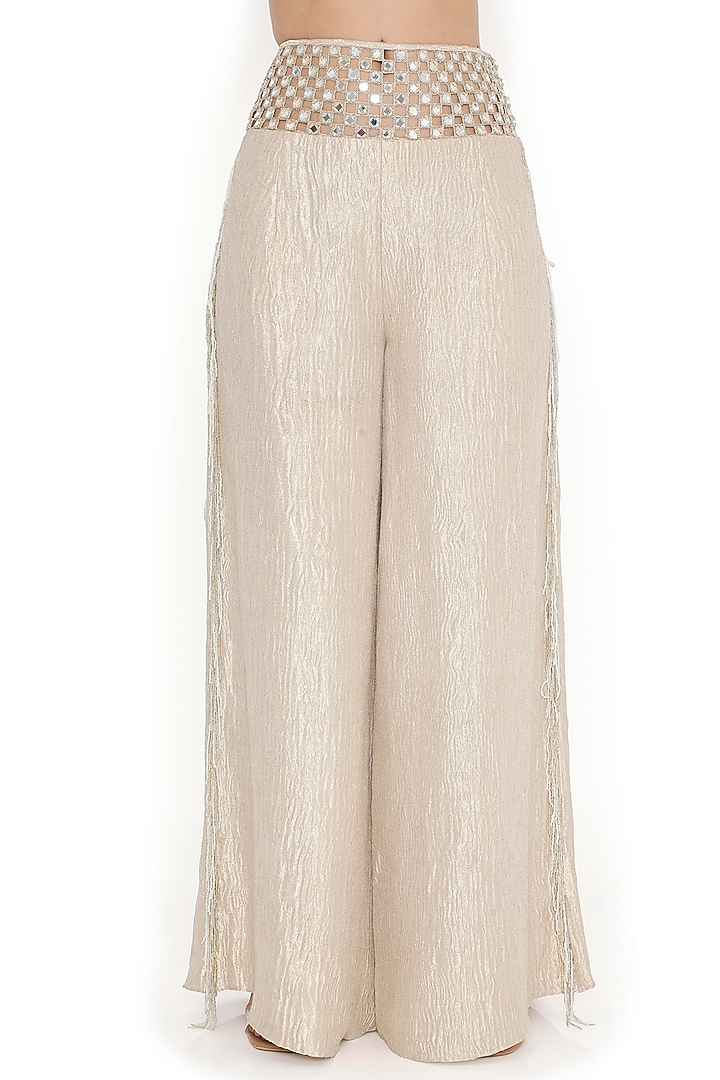 Gold Tissue Palazzo Pant Set by Payal Singhal at Pernia's Pop Up Shop