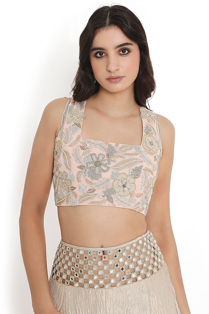 Gold Tissue Palazzo Pant Set by Payal Singhal at Pernia's Pop Up Shop