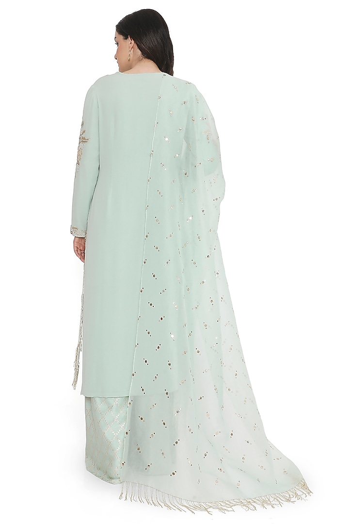 Powder Blue Georgette Embroidered Kurta Set by Payal Singhal at Pernia's Pop Up Shop
