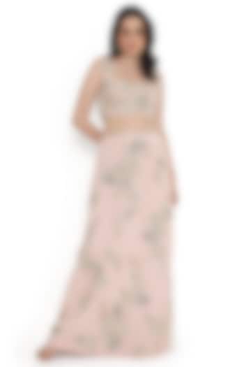 Blush Pink Georgette Embroidered Skirt Set by Payal Singhal at Pernia's Pop Up Shop