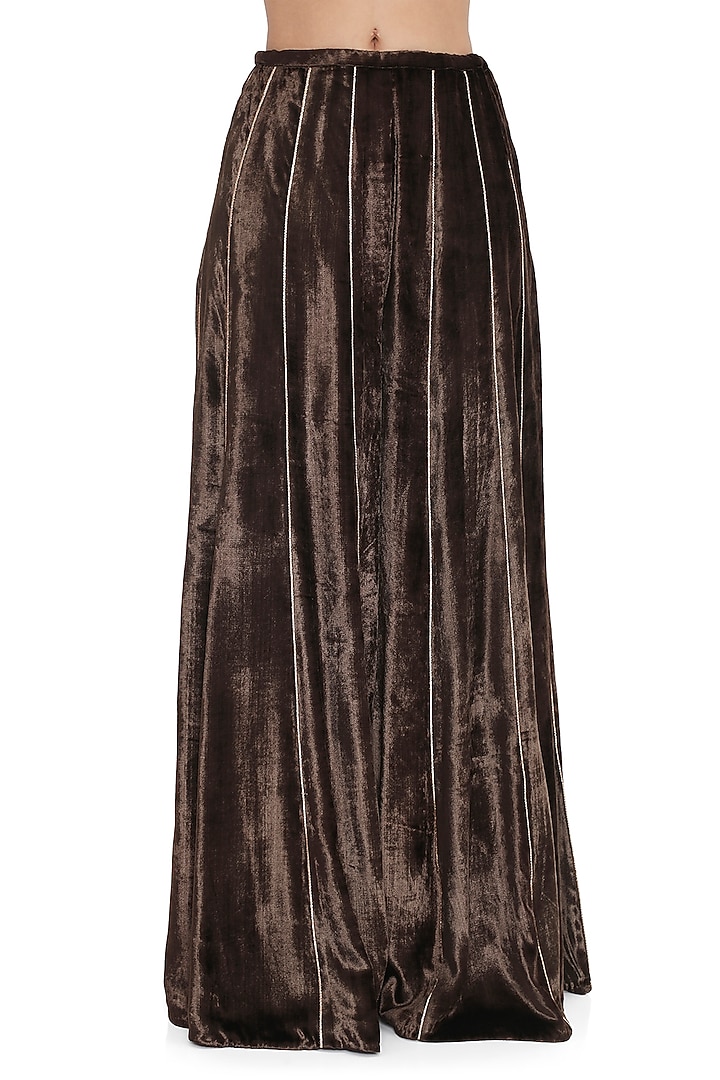 Brown Velvet Wedding Sharara Set by Payal Singhal at Pernia's Pop Up Shop