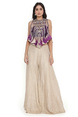 Silver Crush Tissue Sharara Set by Payal Singhal