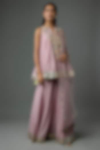 Lilac Silkmul Bridal Sharara Set by Payal Singhal at Pernia's Pop Up Shop
