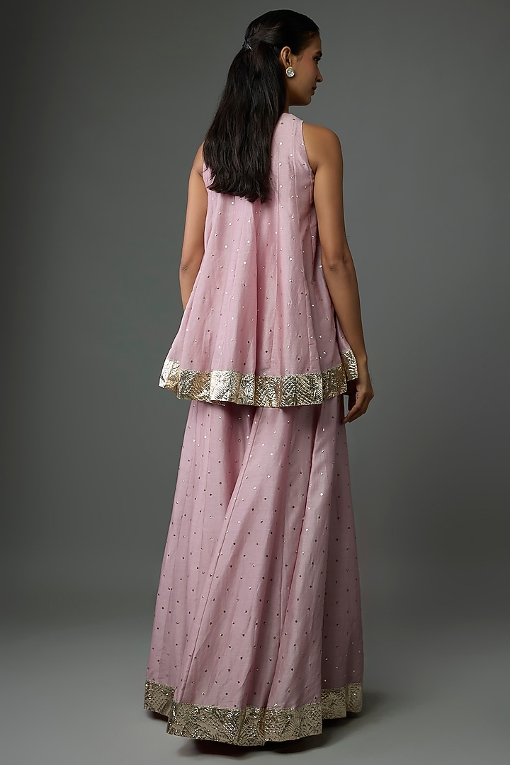 Lilac Silkmul Bridal Sharara Set by Payal Singhal at Pernia's Pop Up Shop