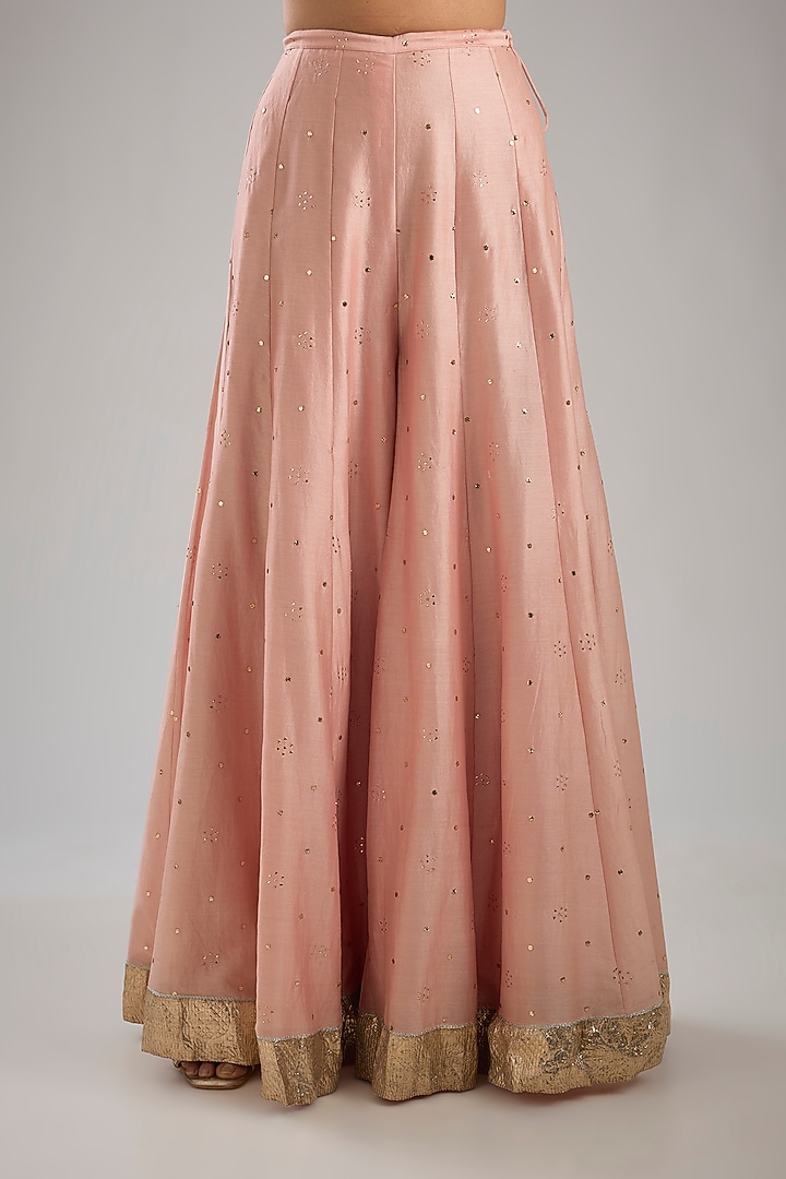 Blush Pink Silk Mul Resham Embroidered Kurta Set by Payal Singhal at Pernia's Pop Up Shop