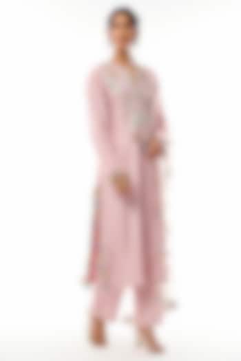 Lilac Dola Silk Resham Embroidered Kurta Set by Payal Singhal at Pernia's Pop Up Shop