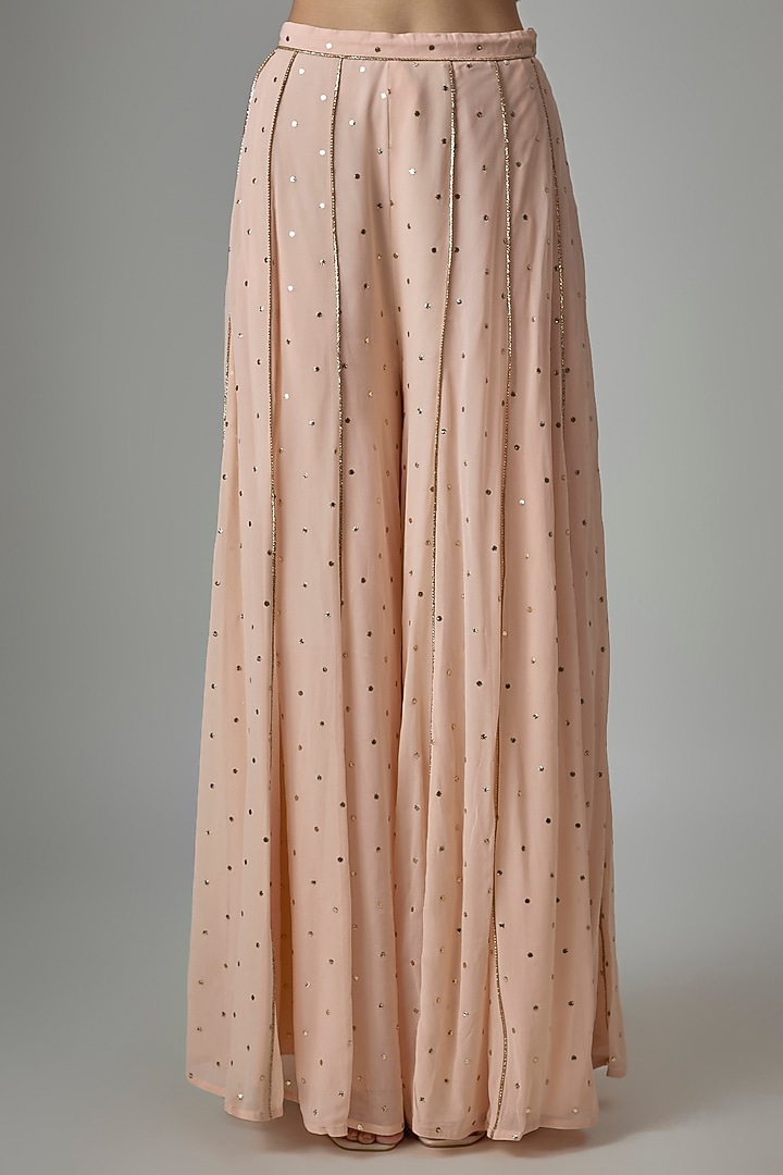 Rose Pink Mukaish Georgette Bridal Sharara Set by Payal Singhal at Pernia's Pop Up Shop