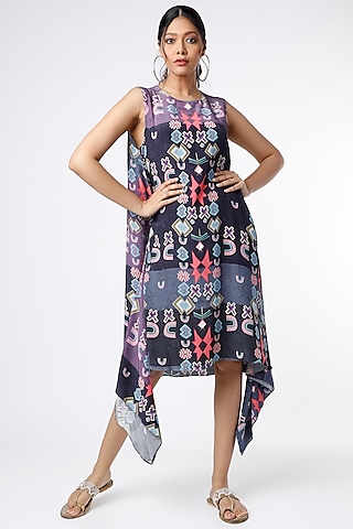Purple Printed Handkerchief Tunic by PS Pret by Payal Singhal