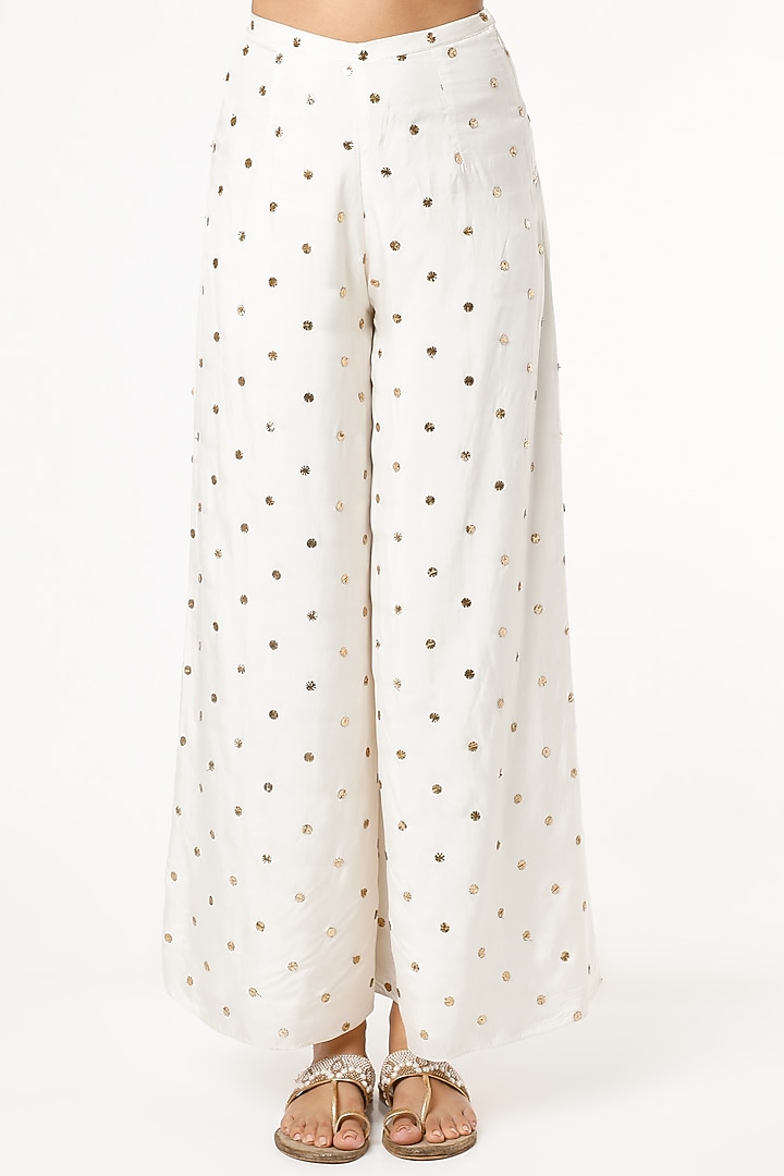 Off White Embroidered Kaftan Set by Payal Singhal at Pernia's Pop Up Shop