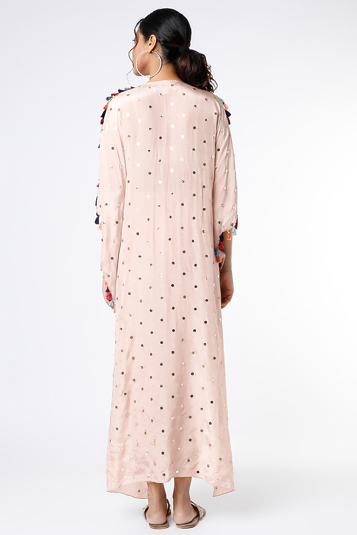 Blush Pink Embroidered Kaftan Set by Payal Singhal at Pernia's Pop Up Shop