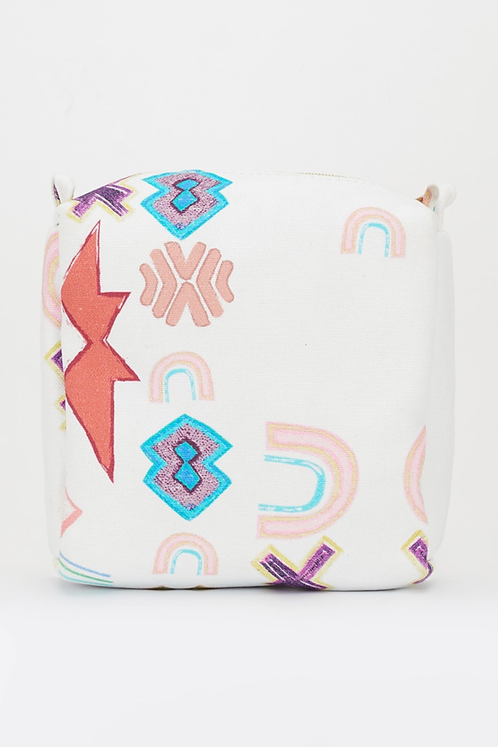 White Star Printed Clutch Bag by PAYAL SINGHAL ACCESSORIES