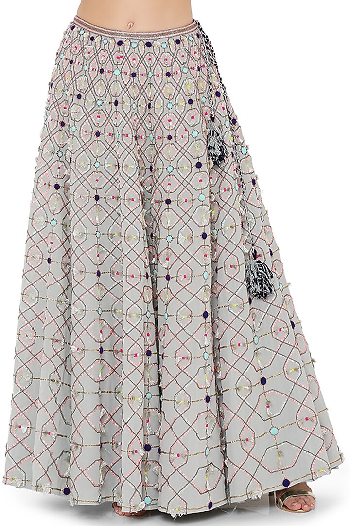 Pale Blue Bridal Lehenga Set by Payal Singhal at Pernia's Pop Up Shop