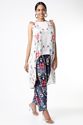 Purple Printed Dhoti Set by PS Pret by Payal Singhal