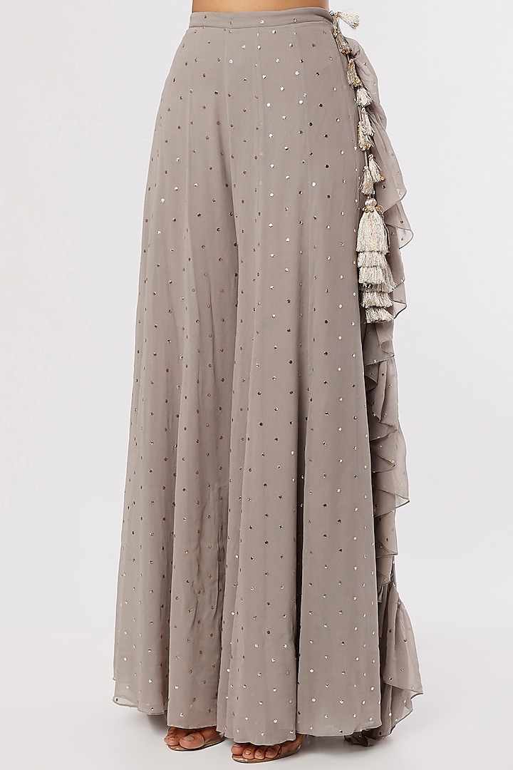 Mauve Georgette Wedding Sharara Set by Payal Singhal at Pernia's Pop Up Shop