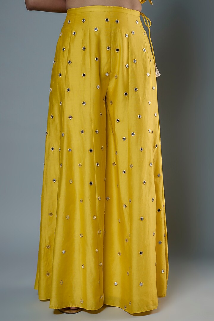 Lime Green Silk Mulmul Embroidered Wedding Sharara Set by Payal Singhal at Pernia's Pop Up Shop