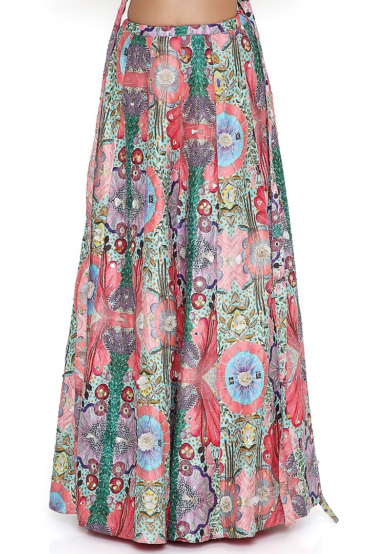 Multi-Colored Dupion Silk Embroidered Wedding Lehenga Set by Payal Singhal at Pernia's Pop Up Shop
