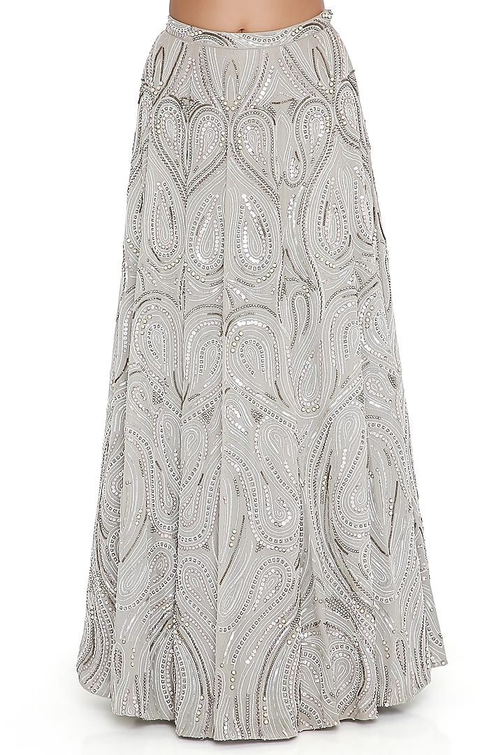 Grey Georgette Embroidered Bridal Lehenga Set by Payal Singhal at Pernia's Pop Up Shop
