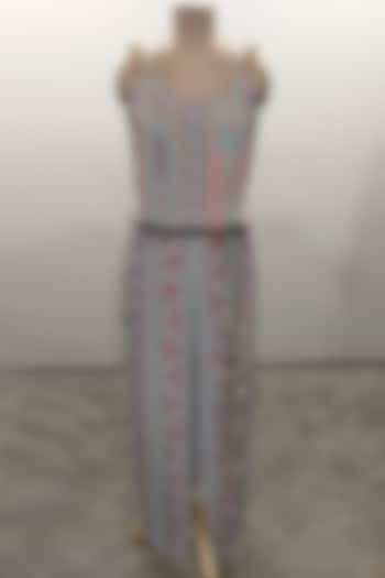 Grey Ikat Printed Jumpsuit by PS Pret by Payal Singhal at Pernia's Pop Up Shop