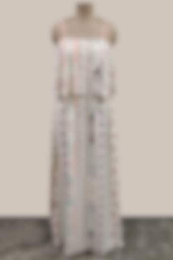 Cream Striped Maxi Vacation Dress by PS Pret by Payal Singhal at Pernia's Pop Up Shop