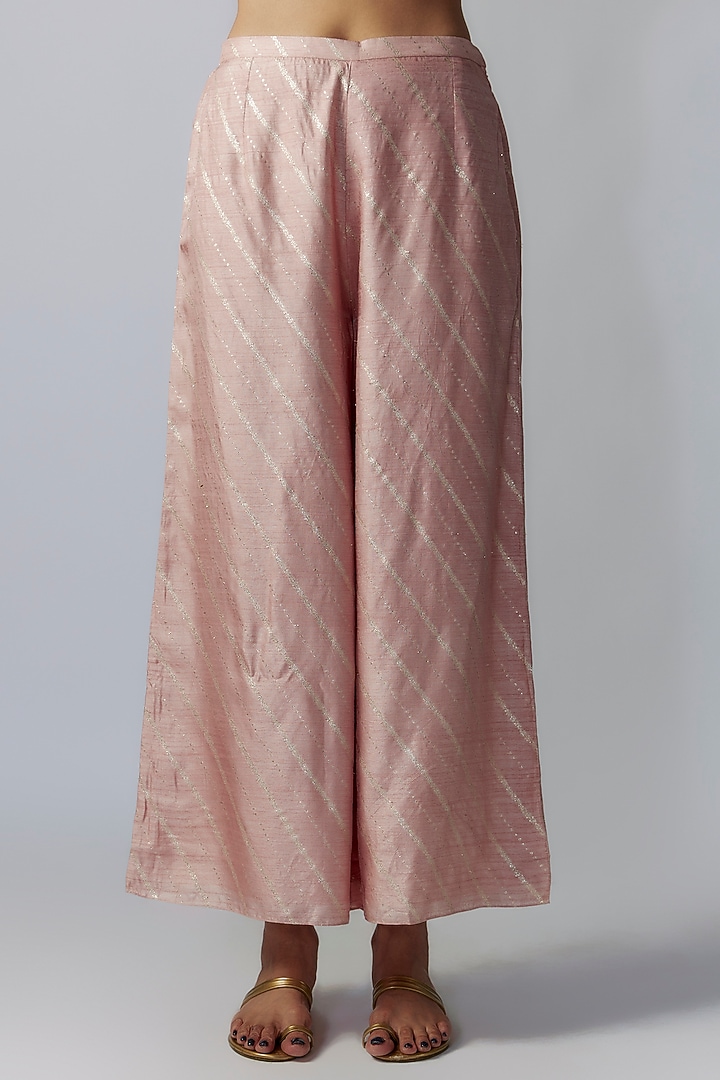 Pink Organza Hand Embroidered Jacket Set by Payal Singhal at Pernia's Pop Up Shop