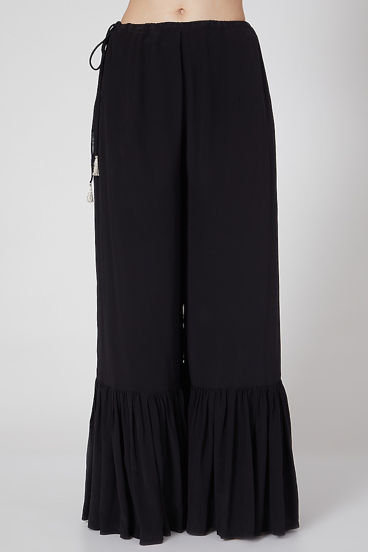 Black Embroidered Jacket Set by Payal Singhal at Pernia's Pop Up Shop