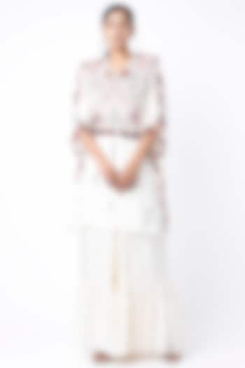 Off White Dot Mukaish Silk Palazzo Pant Set by Payal Singhal at Pernia's Pop Up Shop