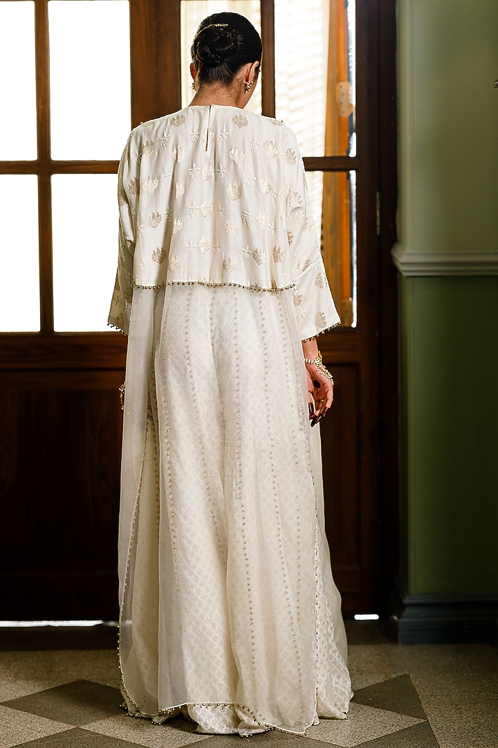 Off-White Katarwa Wedding Sharara Set by Payal Singhal at Pernia's Pop Up Shop