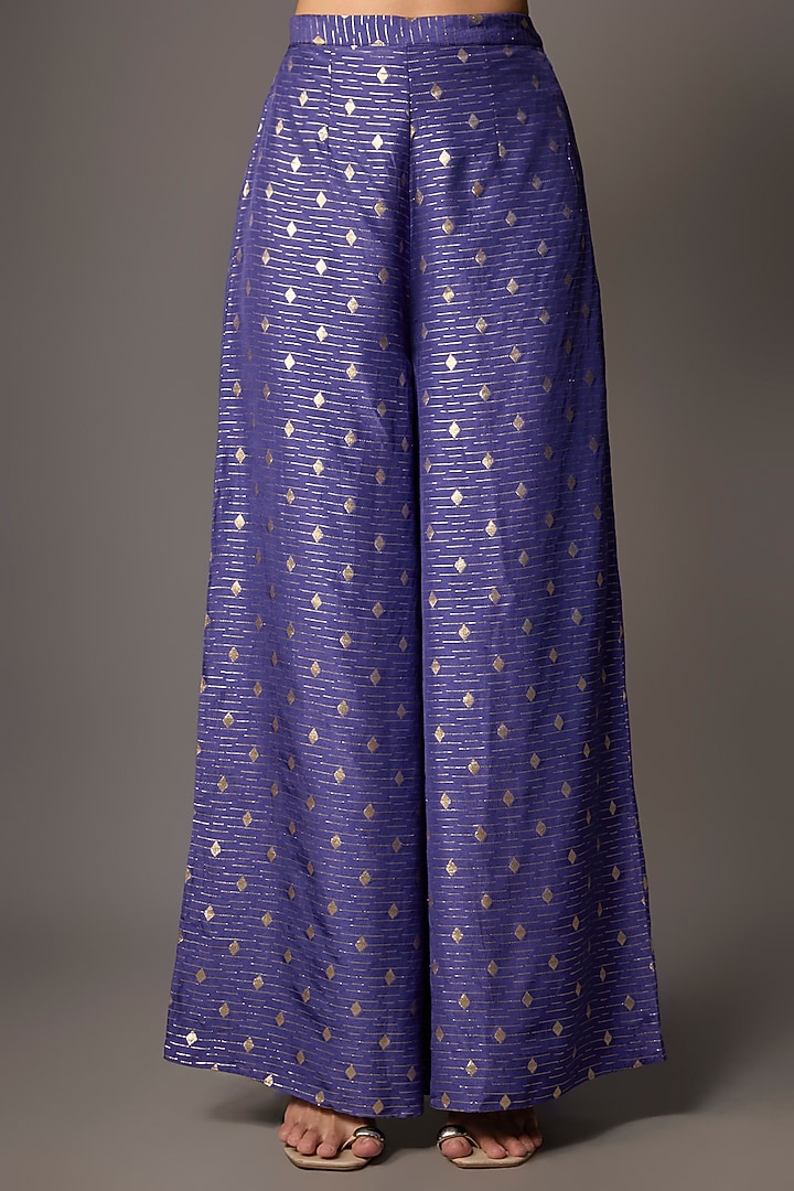 Purple Dola Silk Embroidered Kaftan Set by Payal Singhal at Pernia's Pop Up Shop