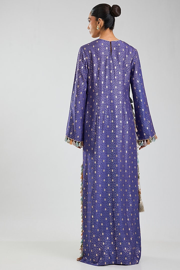Purple Dola Silk Embroidered Kaftan by Payal Singhal at Pernia's Pop Up Shop