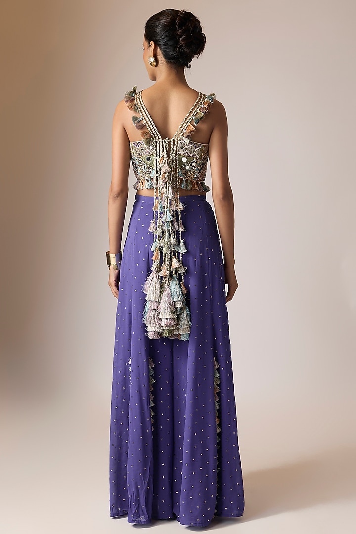 Purple Georgette Wedding Sharara Set by Payal Singhal at Pernia's Pop Up Shop