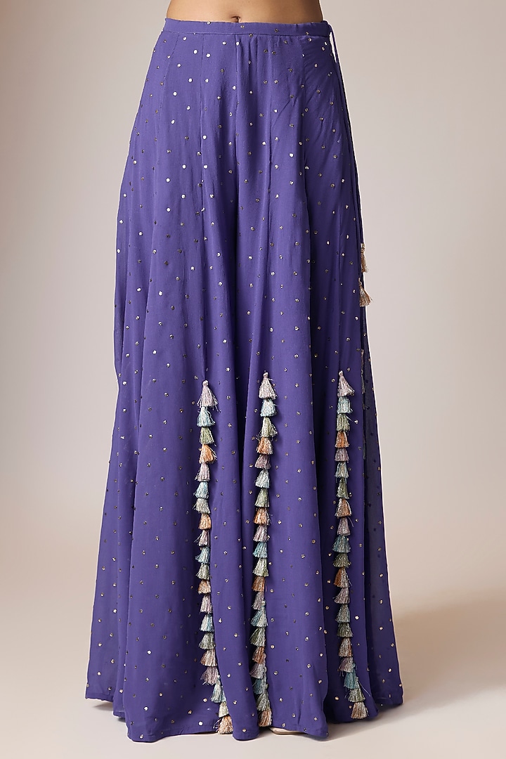 Purple Georgette Wedding Sharara Set by Payal Singhal at Pernia's Pop Up Shop