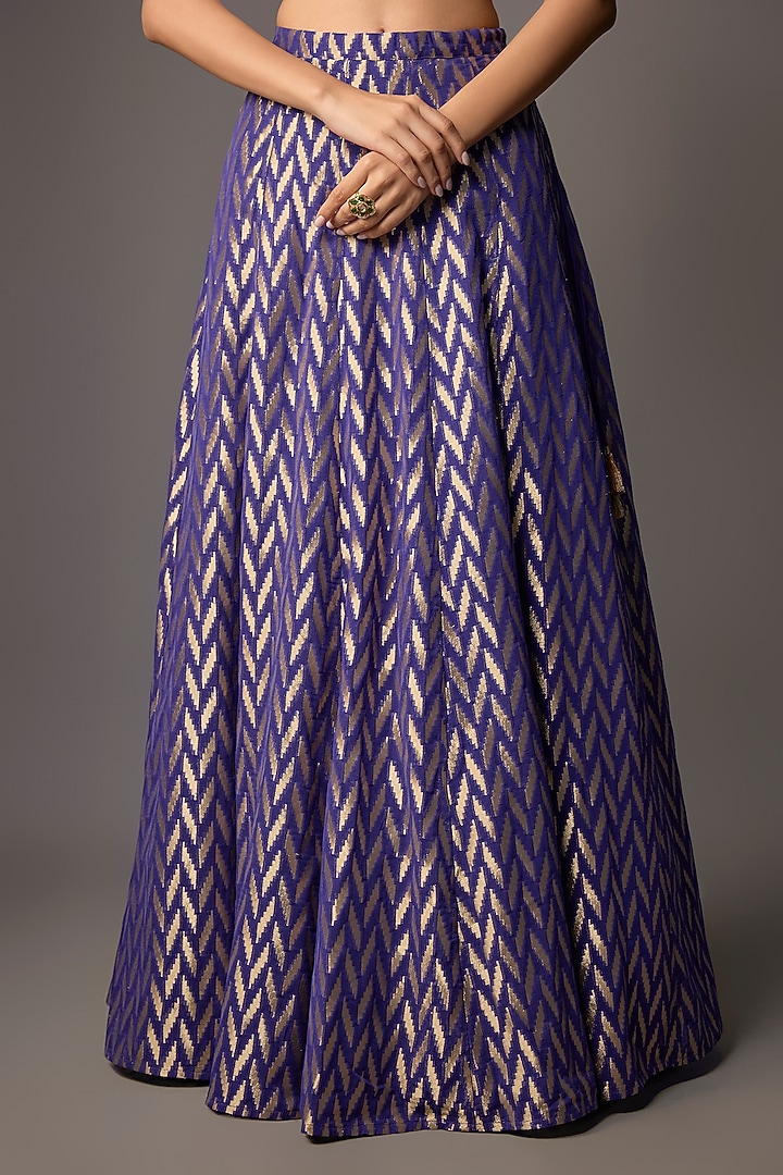 Purple Georgette Embroidered Wedding Lehenga Set by Payal Singhal at Pernia's Pop Up Shop