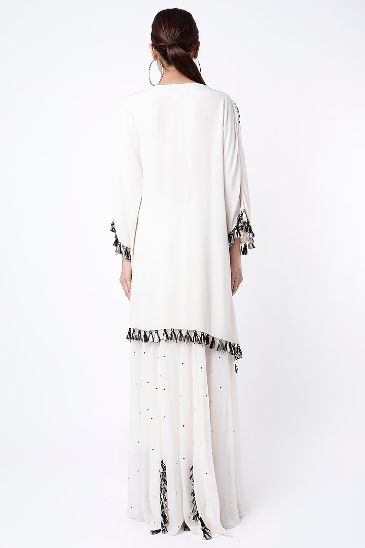 White Embroidered Kaftan Set by Payal Singhal at Pernia's Pop Up Shop