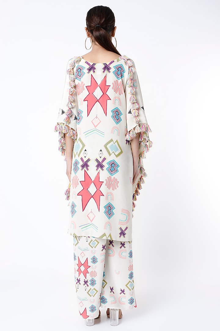 White Printed Kaftan Set by PS Pret by Payal Singhal at Pernia's Pop Up Shop