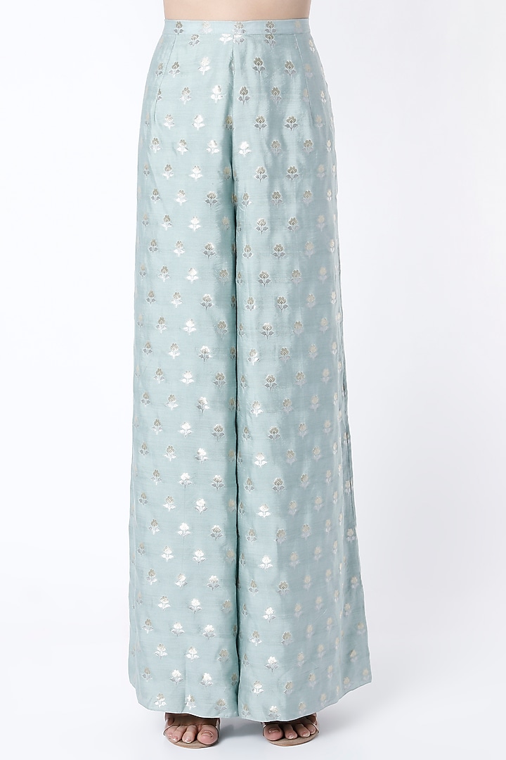 Pale Blue Embroidered Kurta Set by Payal Singhal at Pernia's Pop Up Shop