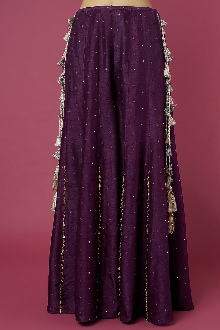 Purple Silk Wedding Sharara Set by Payal Singhal at Pernia's Pop Up Shop