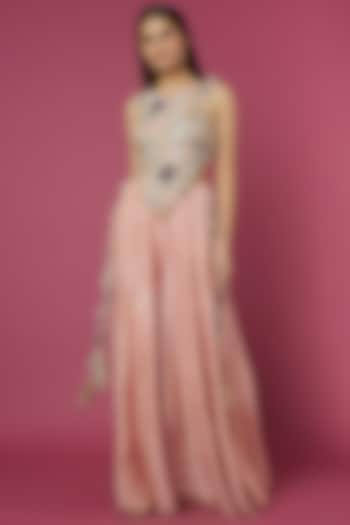 Blush Pink Silk Sharara Set by Payal Singhal