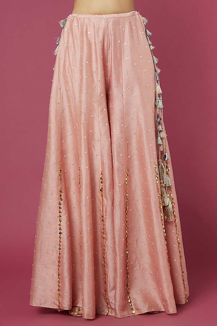 Blush Pink Silk Wedding Sharara Set by Payal Singhal at Pernia's Pop Up Shop