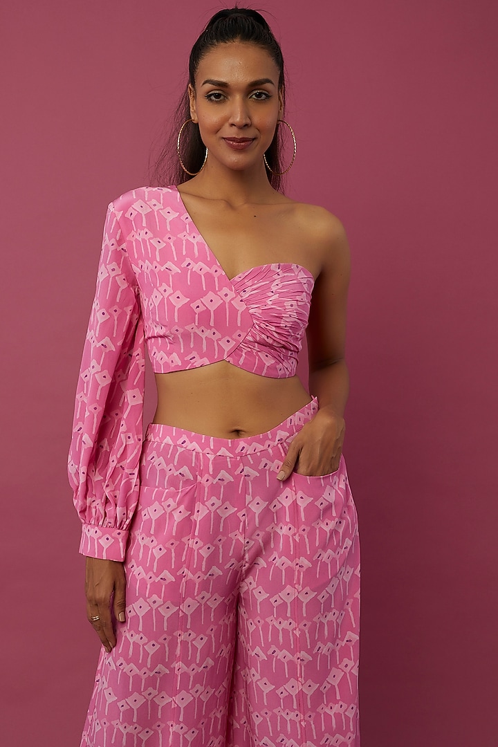 Pink Digital Printed Pant Set by PS Pret by Payal Singhal at Pernia's Pop Up Shop
