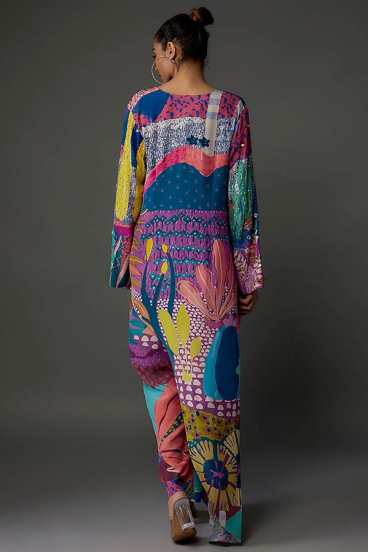 Purple Crepe Printed Kurta Set by Payal Singhal at Pernia's Pop Up Shop