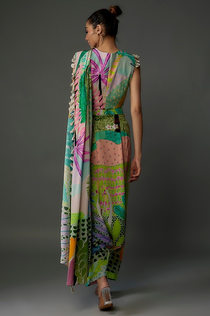 Multi-Colored Crepe Printed Co-Ord Set by Payal Singhal at Pernia's Pop Up Shop