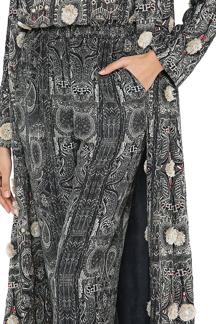 Black & White Printed Jacket Set by Payal Singhal at Pernia's Pop Up Shop