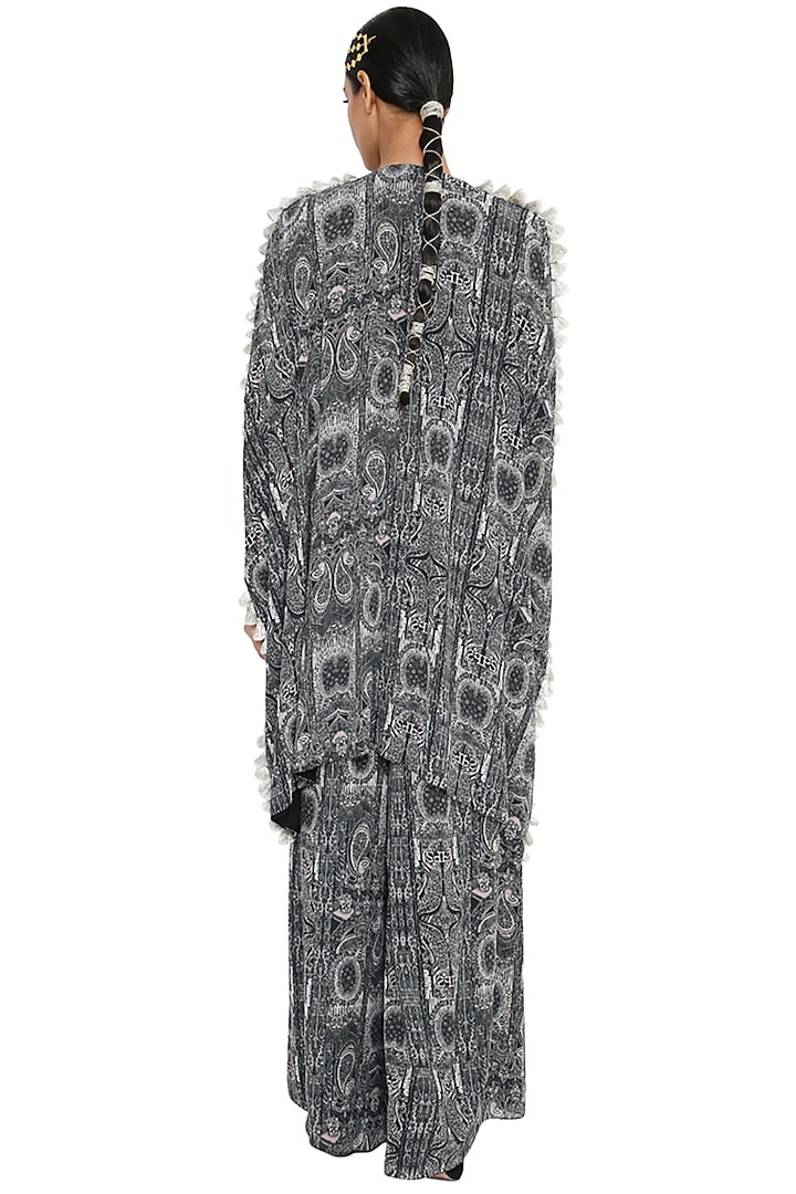Black & White Printed Kaftan Set by Payal Singhal at Pernia's Pop Up Shop
