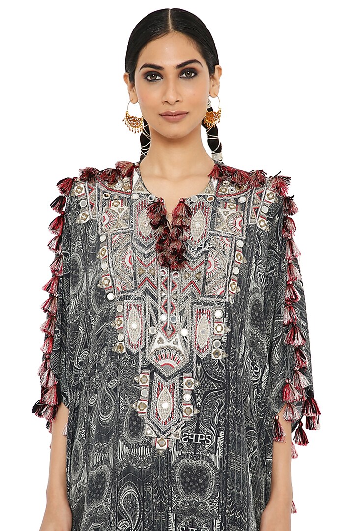 Black & White Printed Kaftan Set by Payal Singhal at Pernia's Pop Up Shop