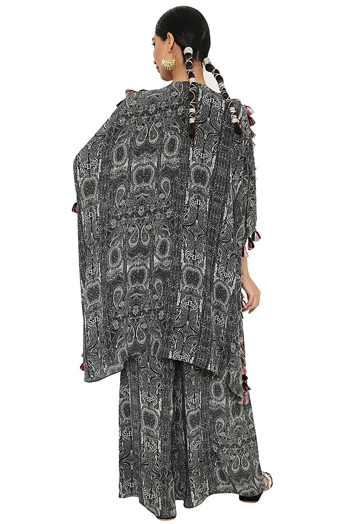 Black & White Crepe Printed Kaftan Set by Payal Singhal at Pernia's Pop Up Shop