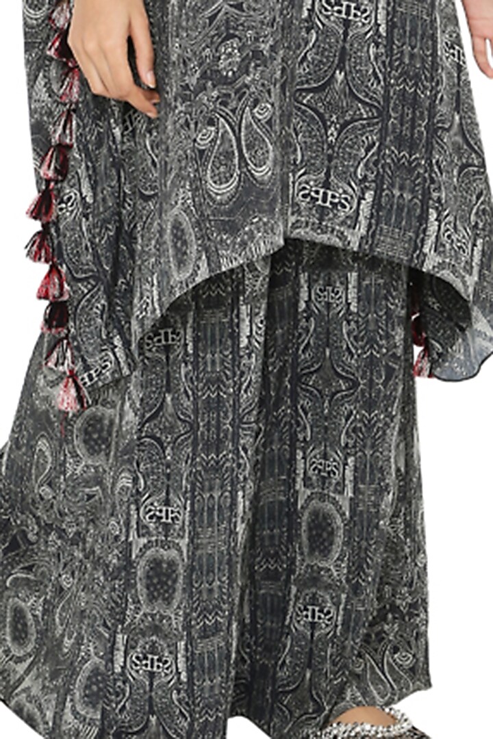 Black & White Crepe Printed Kaftan Set by Payal Singhal at Pernia's Pop Up Shop